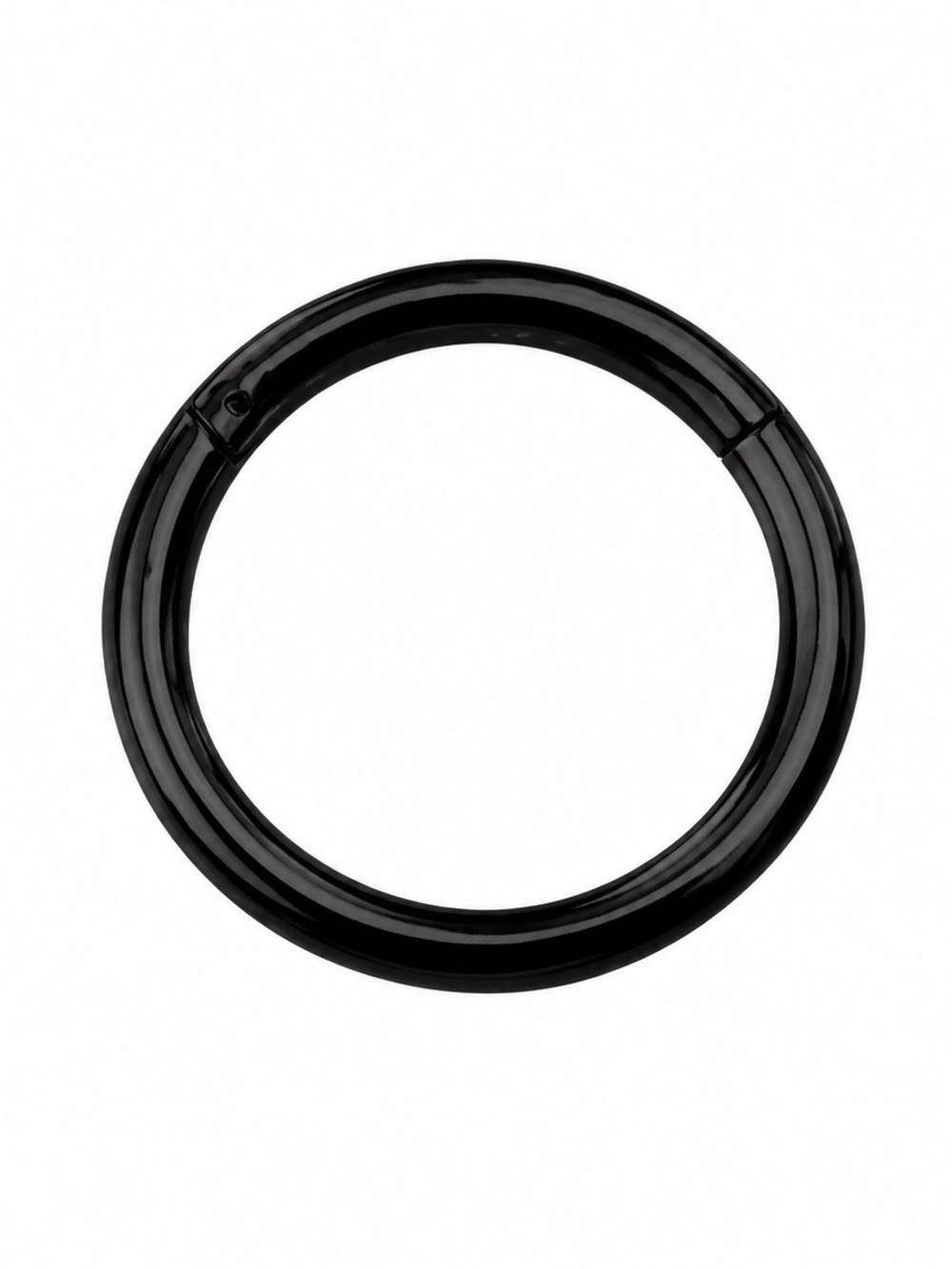 Black Stainless Steel Clicker Hoop Ring 16G 8mm Septum Tragus Nose